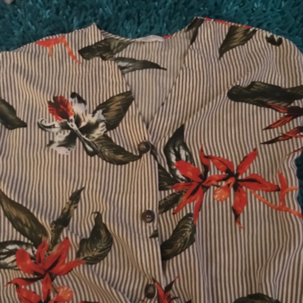 Floral Print Button Down Shirt